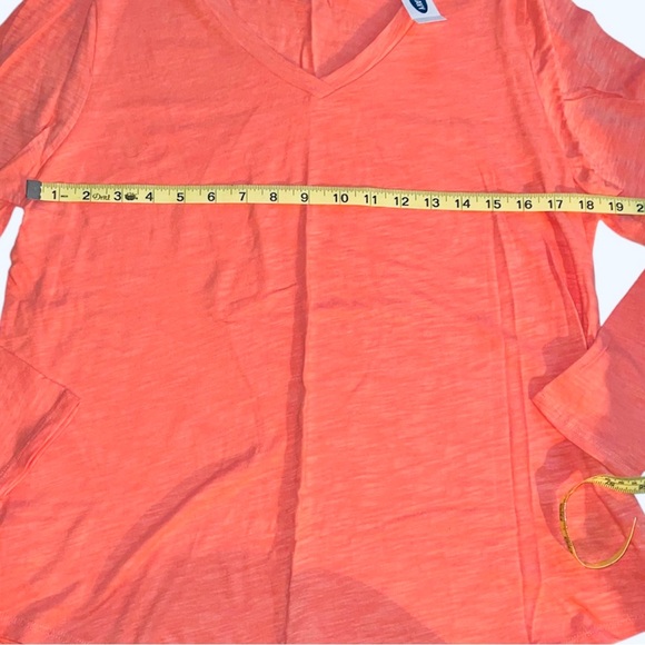 NWT Old Navy Coral Orange V Neck Knit Shirt Sz L - Picture 4 of 8